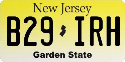 NJ license plate B29IRH