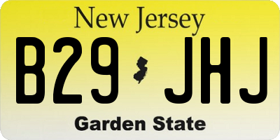 NJ license plate B29JHJ