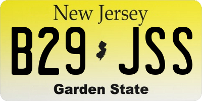 NJ license plate B29JSS