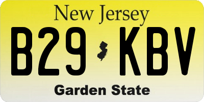 NJ license plate B29KBV