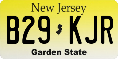 NJ license plate B29KJR