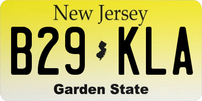 NJ license plate B29KLA