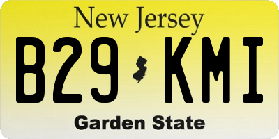 NJ license plate B29KMI