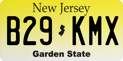 NJ license plate B29KMX