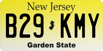 NJ license plate B29KMY