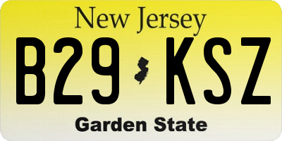 NJ license plate B29KSZ