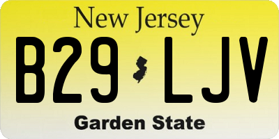 NJ license plate B29LJV