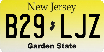 NJ license plate B29LJZ