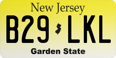 NJ license plate B29LKL