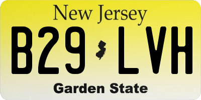 NJ license plate B29LVH