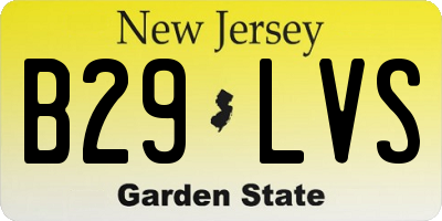 NJ license plate B29LVS
