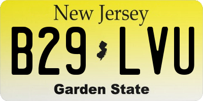 NJ license plate B29LVU