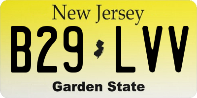 NJ license plate B29LVV