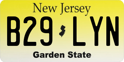 NJ license plate B29LYN