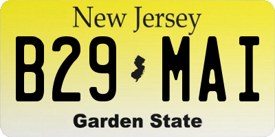 NJ license plate B29MAI