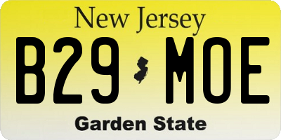 NJ license plate B29MOE