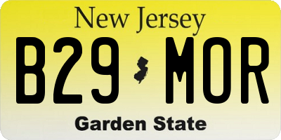 NJ license plate B29MOR
