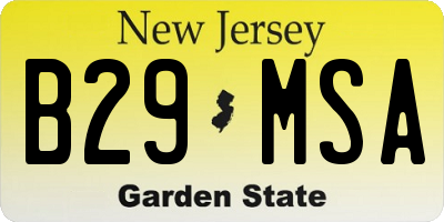 NJ license plate B29MSA