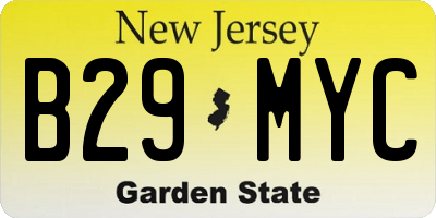 NJ license plate B29MYC