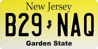 NJ license plate B29NAQ