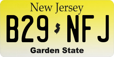 NJ license plate B29NFJ