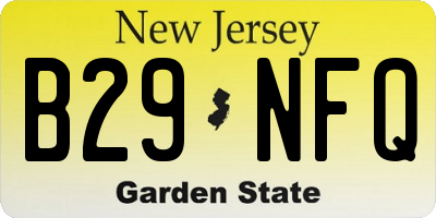 NJ license plate B29NFQ