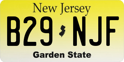 NJ license plate B29NJF