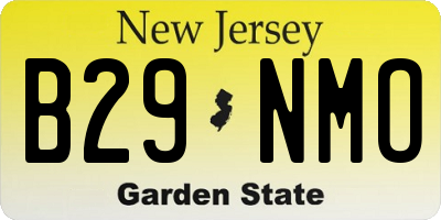 NJ license plate B29NMO