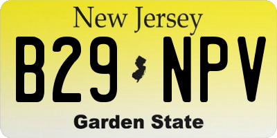 NJ license plate B29NPV