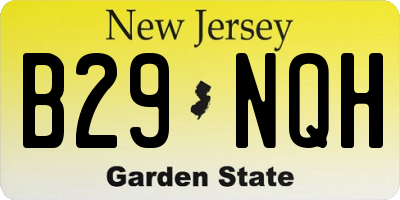 NJ license plate B29NQH