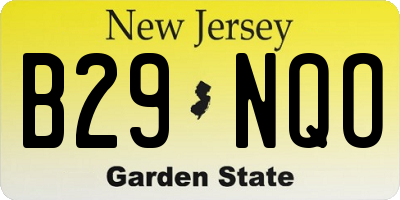NJ license plate B29NQO