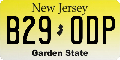 NJ license plate B29ODP