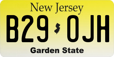 NJ license plate B29OJH