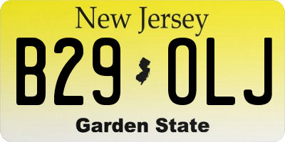 NJ license plate B29OLJ