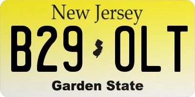 NJ license plate B29OLT
