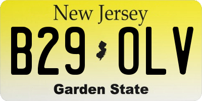 NJ license plate B29OLV