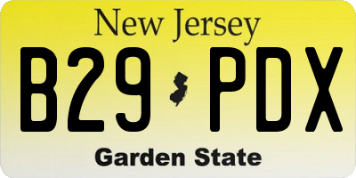 NJ license plate B29PDX