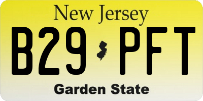 NJ license plate B29PFT