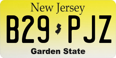 NJ license plate B29PJZ