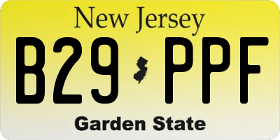 NJ license plate B29PPF
