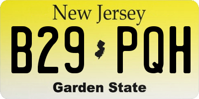 NJ license plate B29PQH