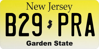 NJ license plate B29PRA