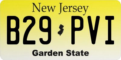 NJ license plate B29PVI