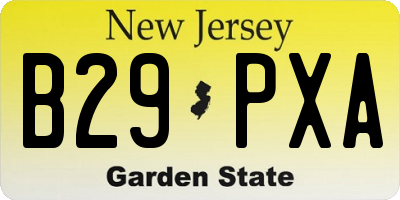 NJ license plate B29PXA