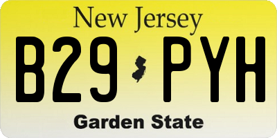 NJ license plate B29PYH