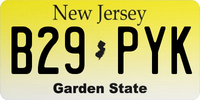 NJ license plate B29PYK