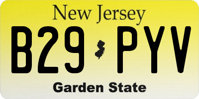NJ license plate B29PYV