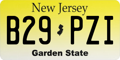 NJ license plate B29PZI