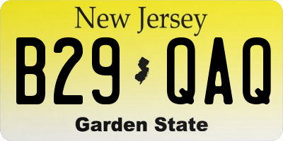 NJ license plate B29QAQ