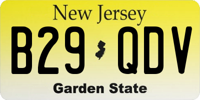 NJ license plate B29QDV